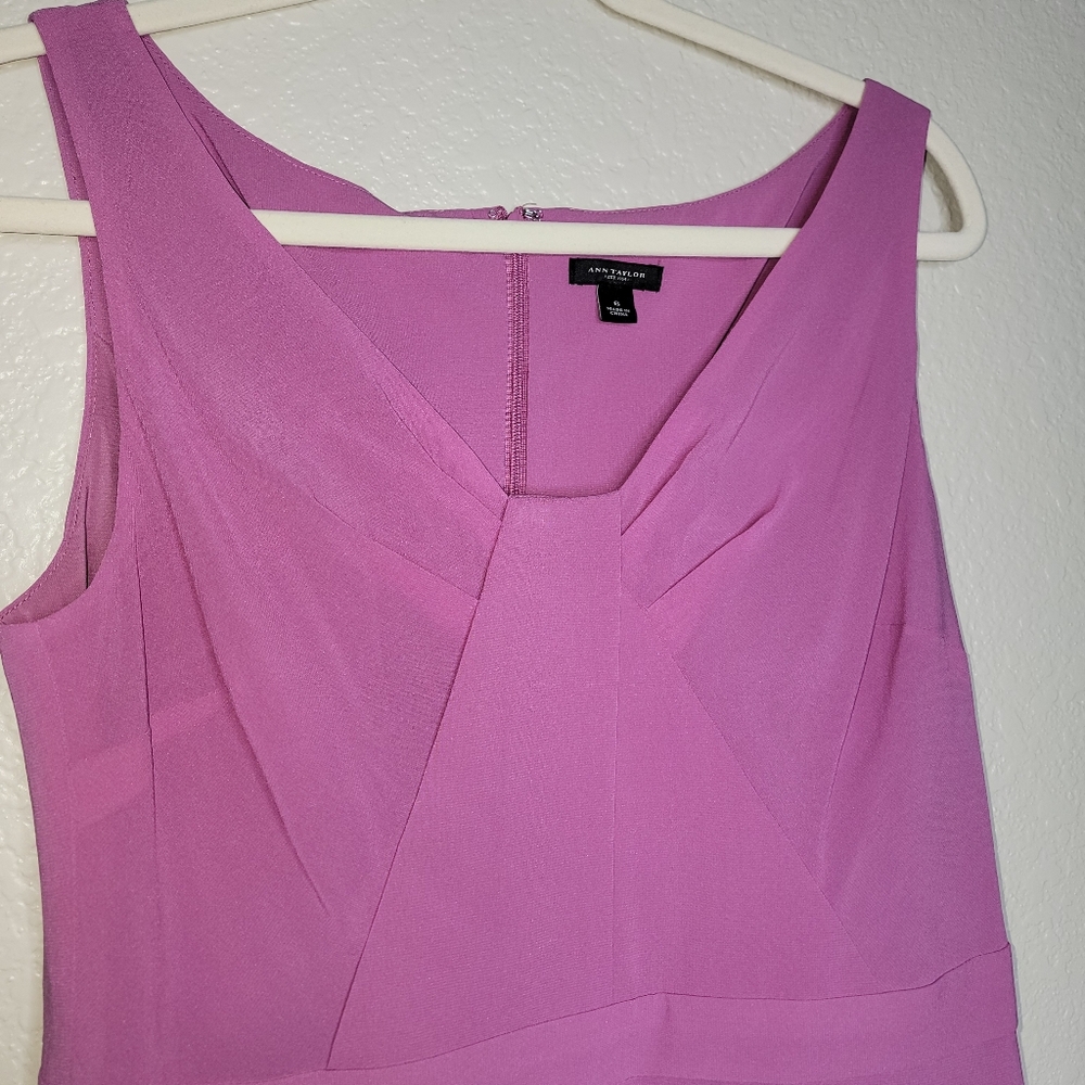 Ann Taylor Womens Sleeveless Pink Silk Midi Dress Size 6 NWT - Picture 2 of 6